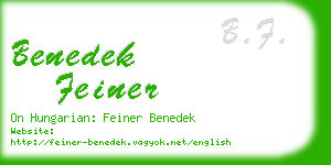 benedek feiner business card